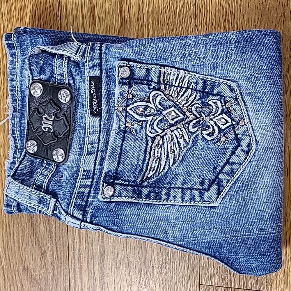 MISS ME VINTAGE 26x30 BOOT JE5321BL PRE-OWNED GIRLS WOMENS FADED SPARKLE JEANS